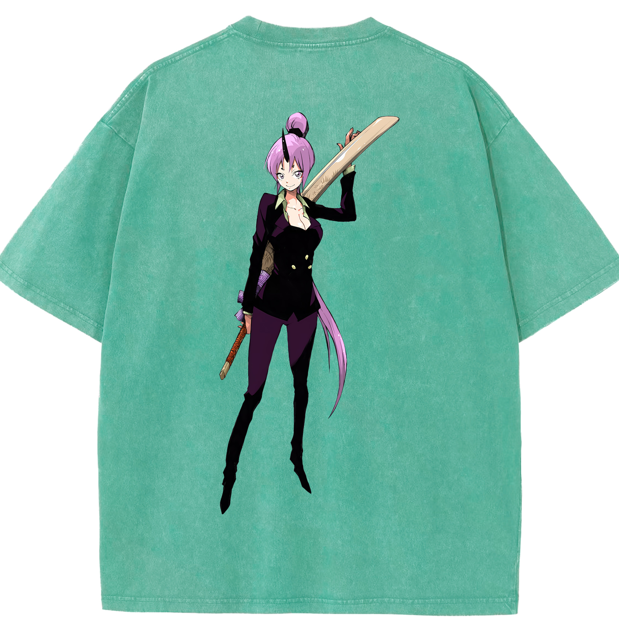 （画像用） 転スラ Regarding Reincarnated to Slime 綿100% ヴィンテージ風 半袖Tシャツ（背面プリント）